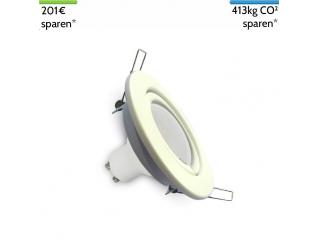 LED GU10 Einbaustrahler DIONE rund, schwenkbar, weiß, 5W, 320lm, warmweiß 3000K, ersetzt 40W